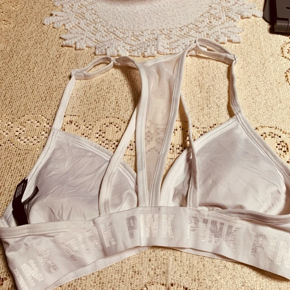 Pink Sport Womens White Strappy Bralette Size Small - Picture 5 of 10